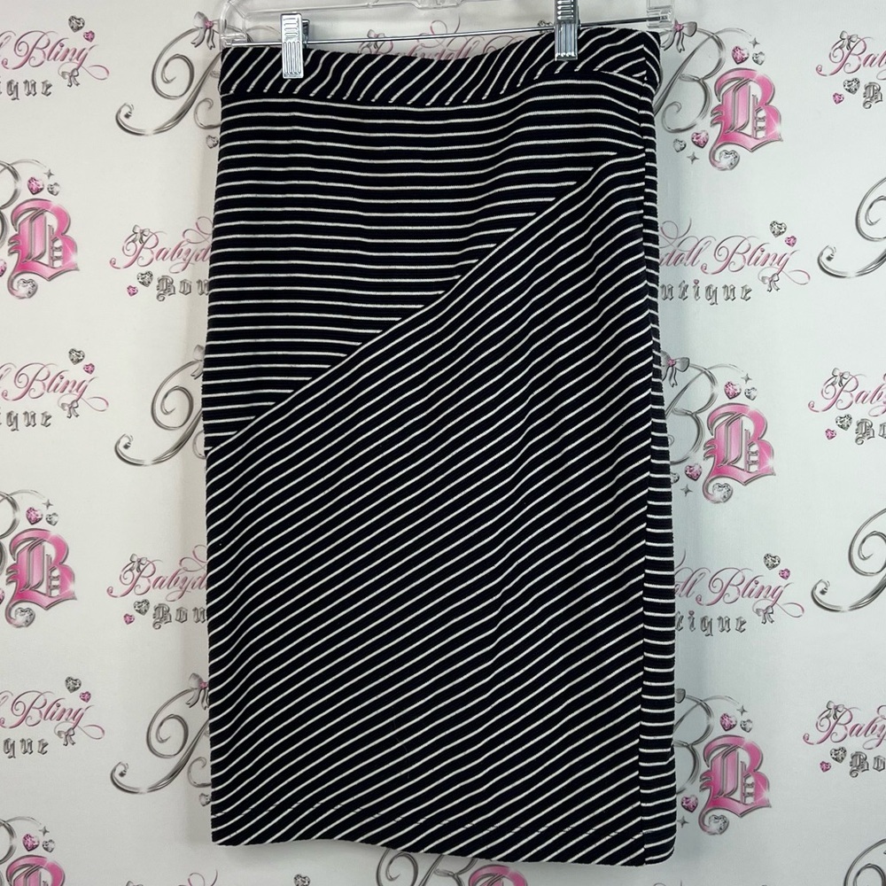 Banana Republic skirt navy Black and White Striped Pencil Skirt stripes